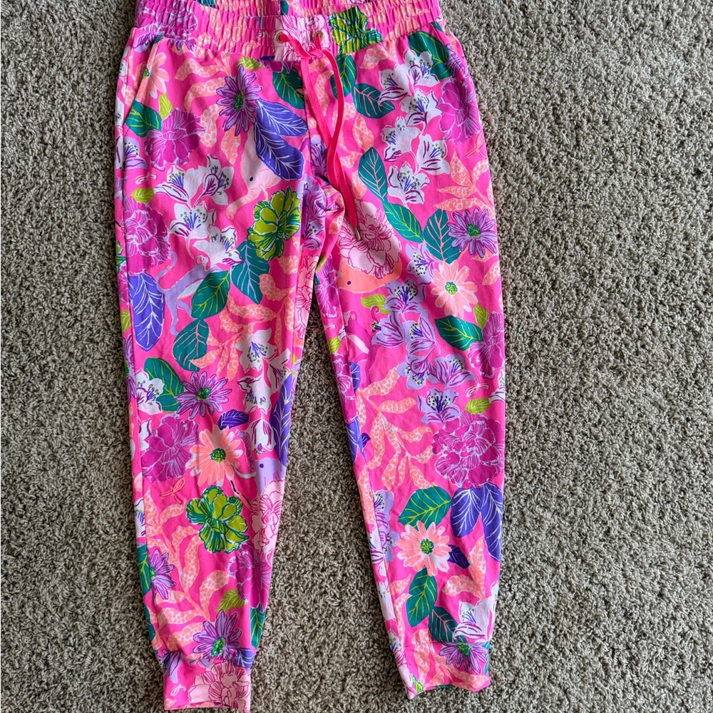 Lilly Pulitzer Pink and Blue Floral Jogger